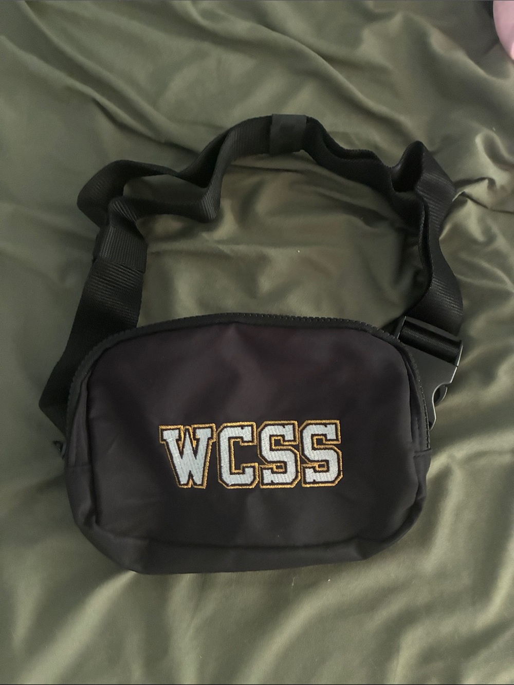Black WCSS Embroidered Crossbody Sling Bag- World Cup shooting stars